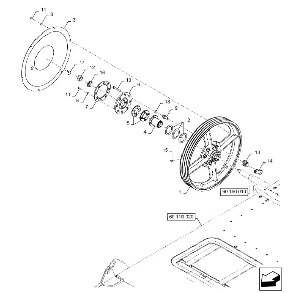 47539410 - Диск ступицы шкива вала вехнего кам. накл. CX8.80